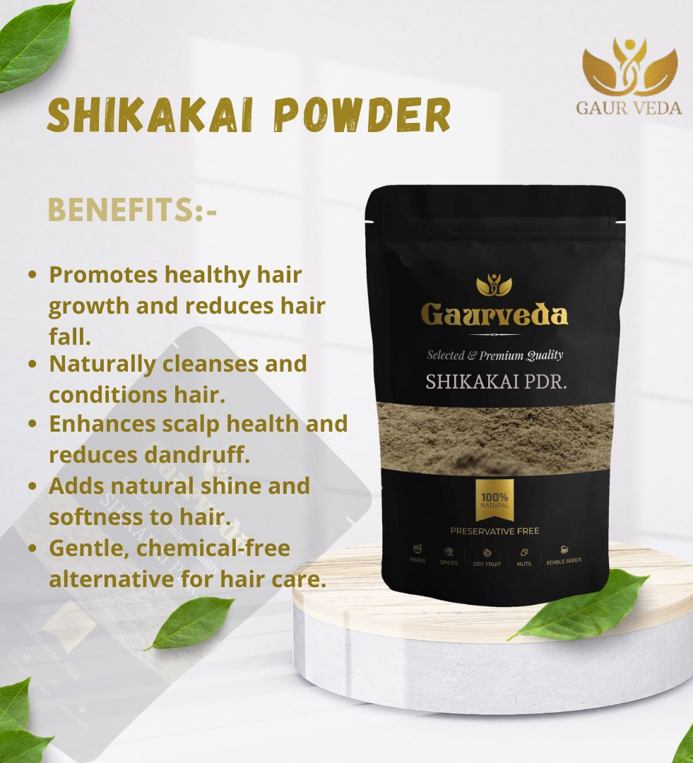 Gaurveda Shikakai Powder - Soap Pod Powder - Acacia Concinna Pdr. - Pure & Natural (100)