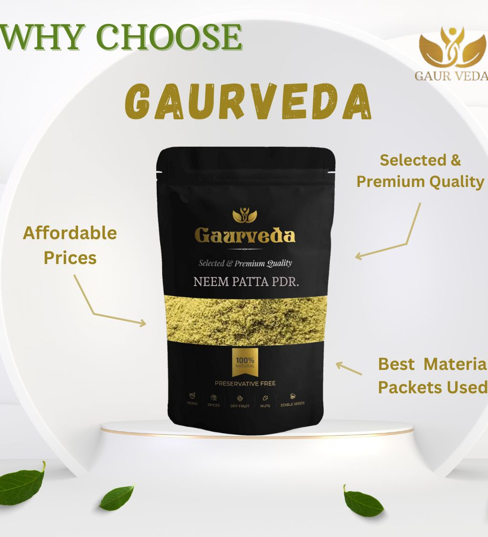 Gaurveda Neem Leaves Powder - Neem Patta Powder - Indian Lilac - Margosa - Nimba (100 Grams)