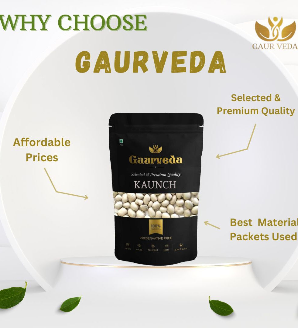 Gaurveda Kaunch White , Kaunch Beej Safed, Cowhage, Mucuna Pruriens , Kapikachchhu , Pure & Natural (100 Grams)