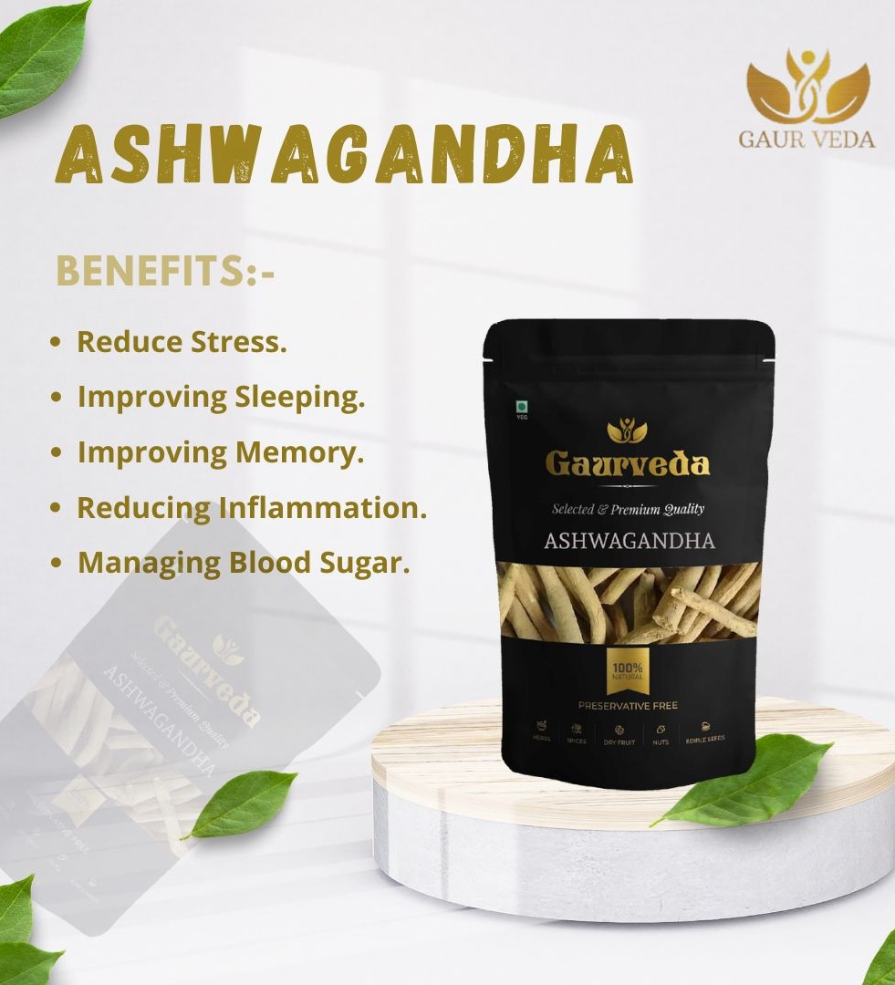 GAURVEDA Ashwagandha - Withania Somnifera - For Health & Wellness - Daily Needs - Pure & Natural (100 Grams)