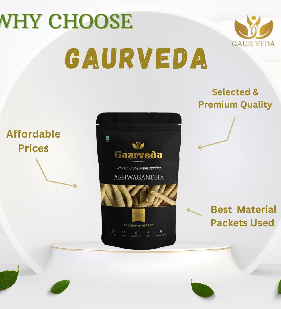 GAURVEDA Ashwagandha - Withania Somnifera - For Health & Wellness - Daily Needs - Pure & Natural (100 Grams)