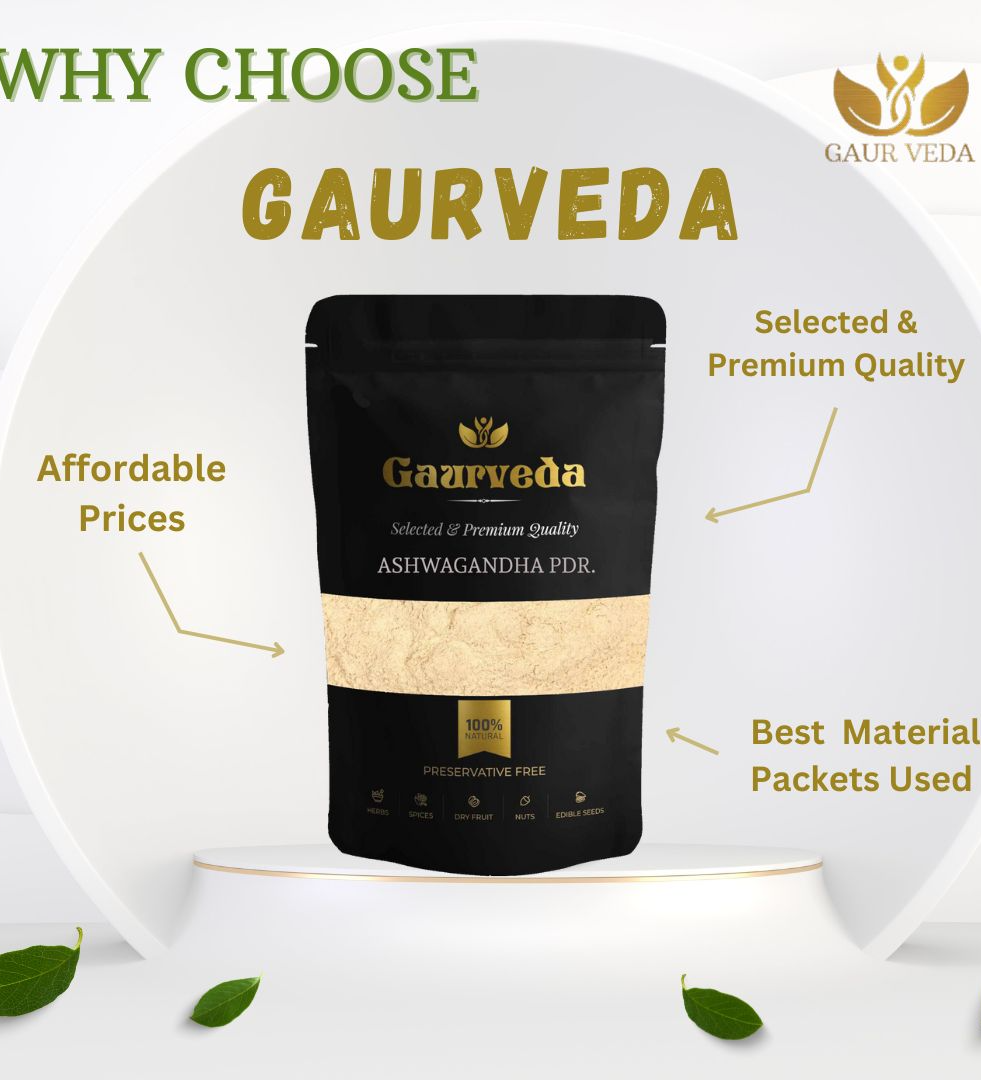 GAURVEDA Ashwagandha Powder - Withania Somnifera - For Health & Wellness, Daily Needs - Pure & Natural (50 Grams)