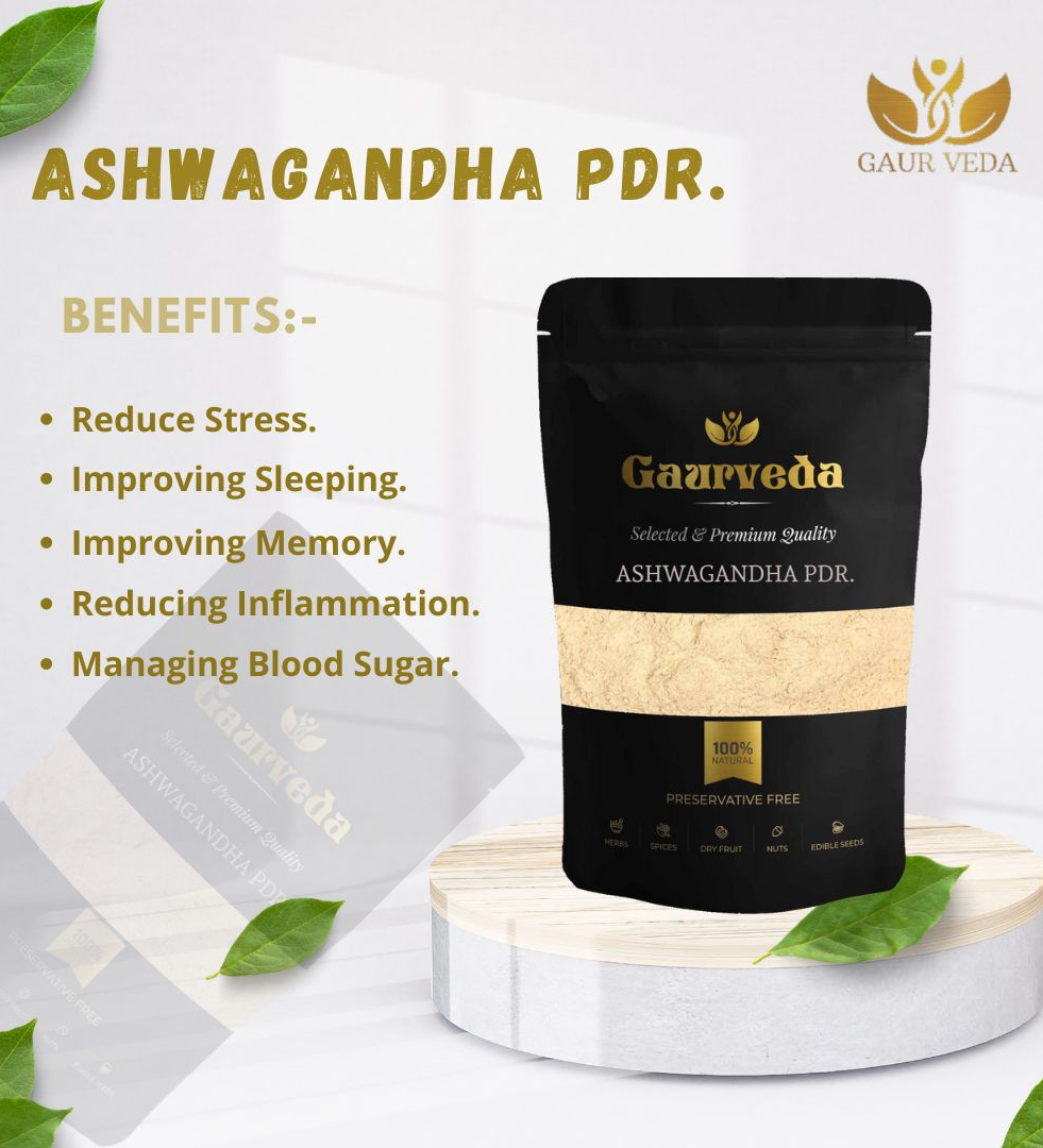 GAURVEDA Ashwagandha Powder - Withania Somnifera - For Health & Wellness, Daily Needs - Pure & Natural (50 Grams)