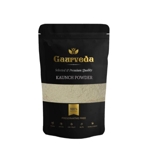 Gaurveda Kaunch White Powder, Kaunch Beej Safed Powder, Cowhage, Mucuna Pruriens Pdr. , Kapikachchhu Pdr. , Pure & Natural (500 Grams)