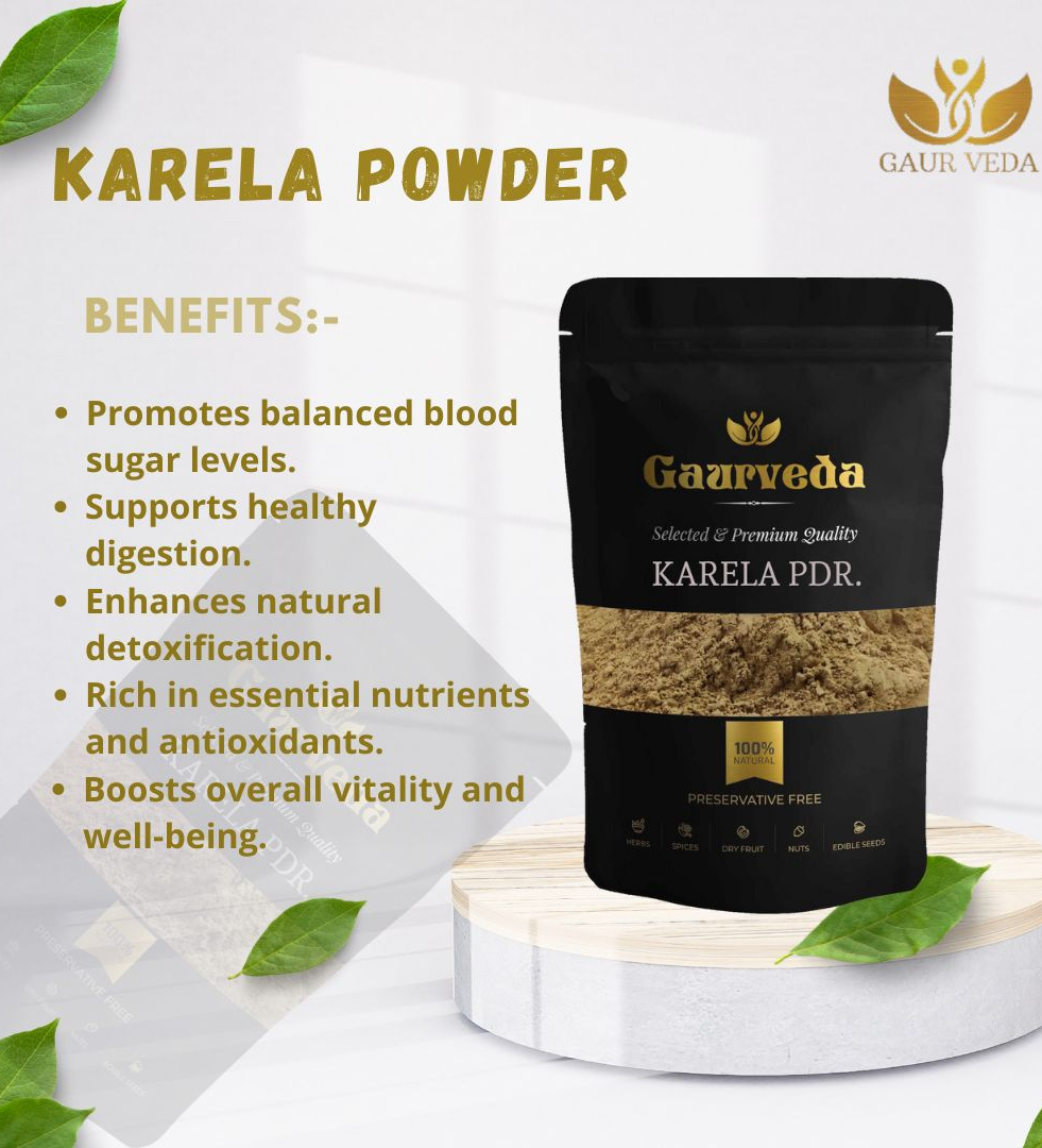 Gaurveda Karela Powder - Momordica Charantia - Bitter Gourd Powder - Pure & Natural (250 Grams)