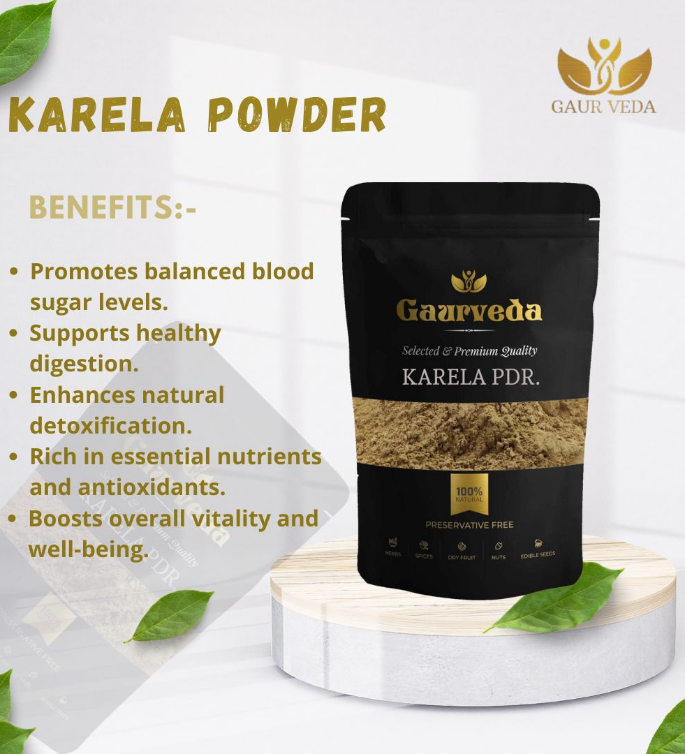 Gaurveda Karela Powder - Momordica Charantia - Bitter Gourd Powder - Pure & Natural (1000 Grams)