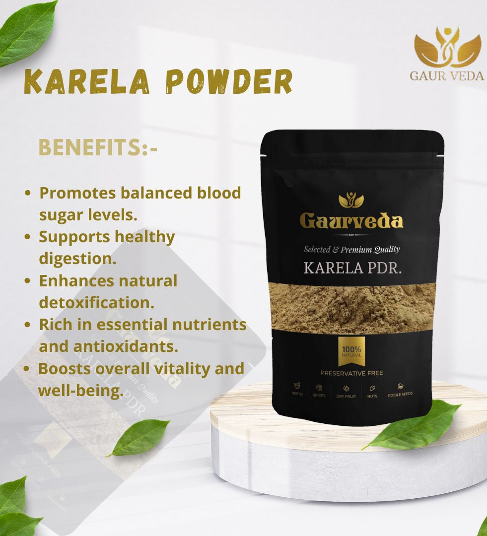 Gaurveda Karela Powder - Momordica Charantia - Bitter Gourd Powder - Pure & Natural (100 Grams)