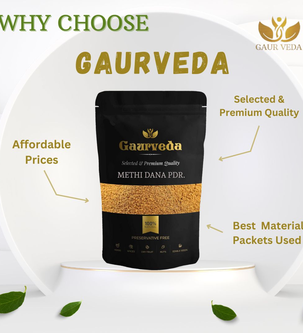 Gaurveda Methi Dana Powder - Trigonella Foenum Graecum Powder - Fenugreek Seeds Powder - Pure & Natural (100 Grams)