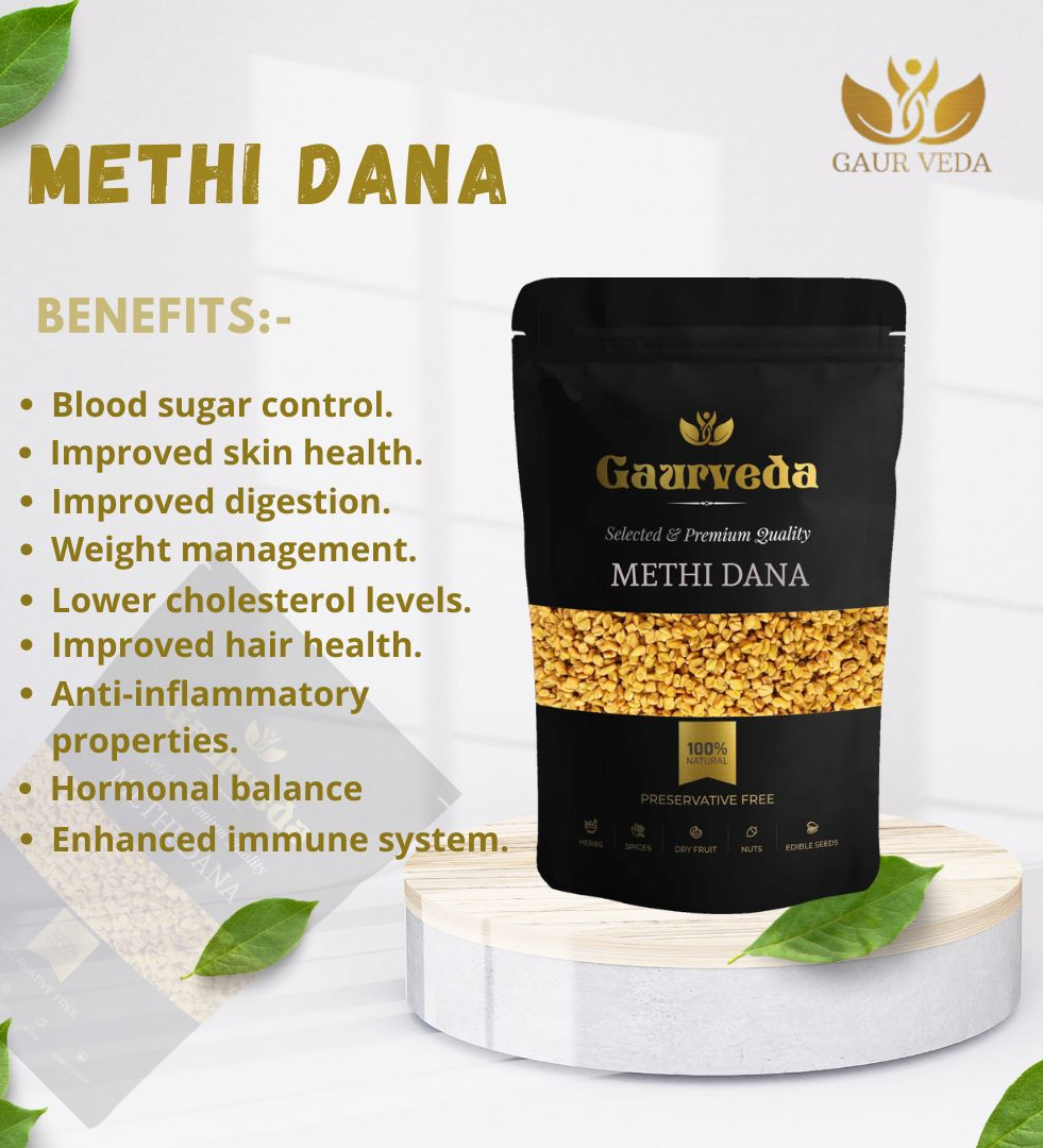 Gaurveda Methi Dana - Trigonella Foenum Graecum - Fenugreek Seeds - Pure & Natural (100 Grams)