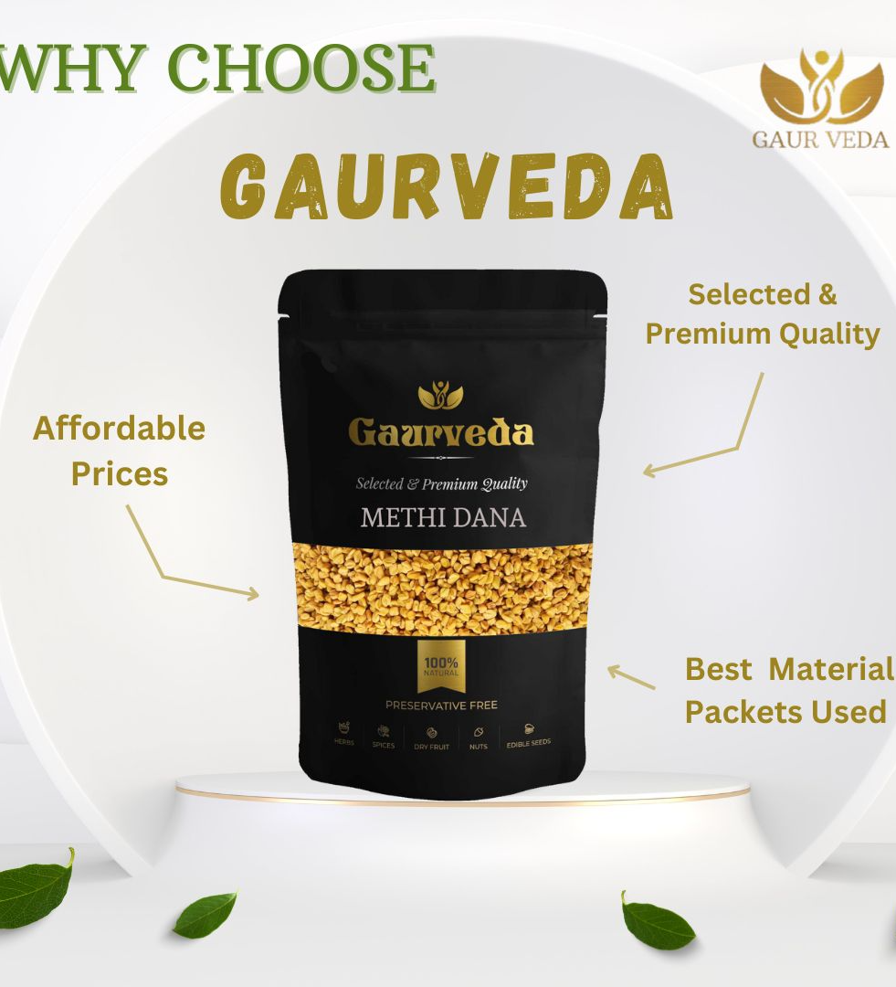 Gaurveda Methi Dana - Trigonella Foenum Graecum - Fenugreek Seeds - Pure & Natural (100 Grams)