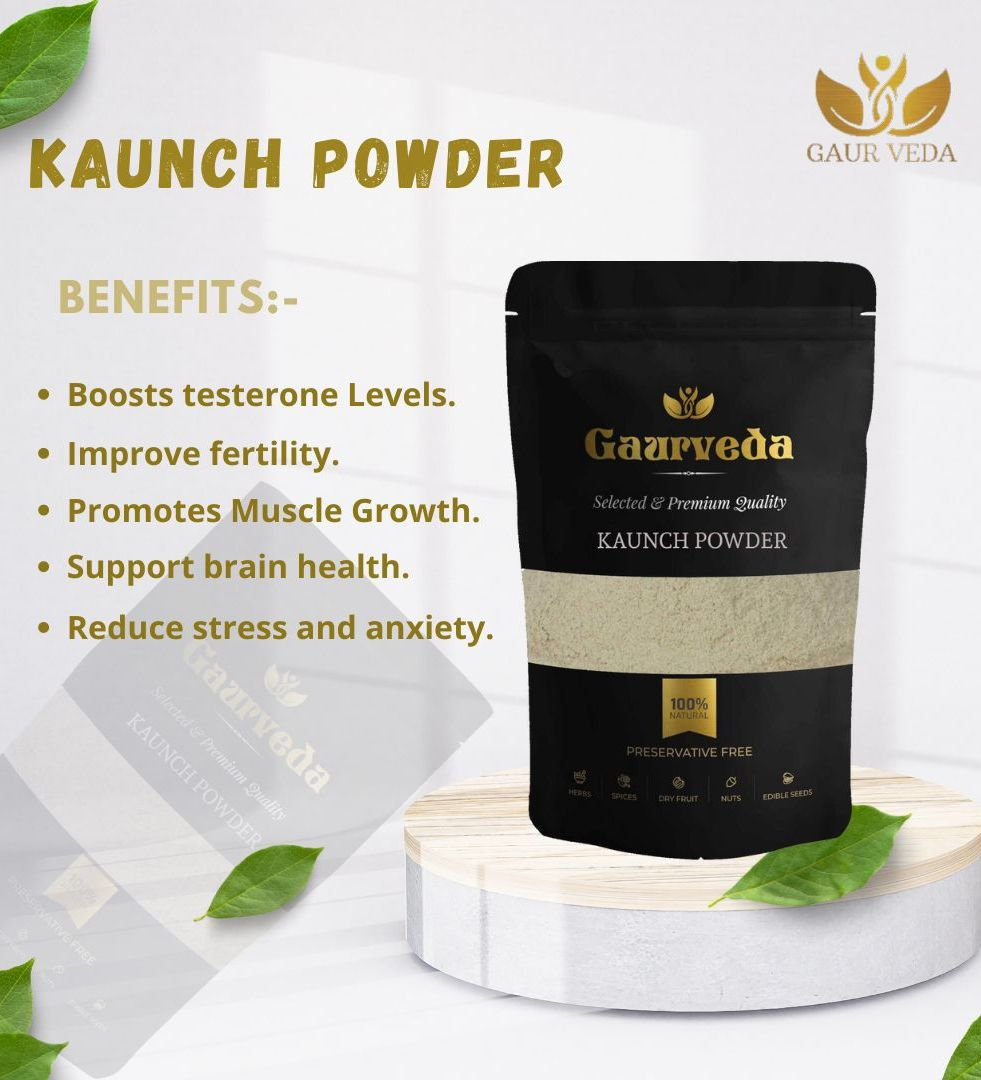 Gaurveda Strength Booster Pack For Men's ( Pack Of 3) Gokhru Powder, Kaunch Powder, Ashwagandha Powder 100 Grams Each