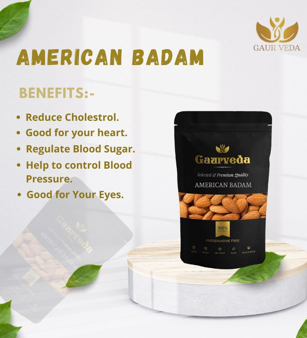 Gaurveda  American Badam & Gurbandi Badam Premium Quality Combo -  Almonds Duo Pack of 100 Grams Each