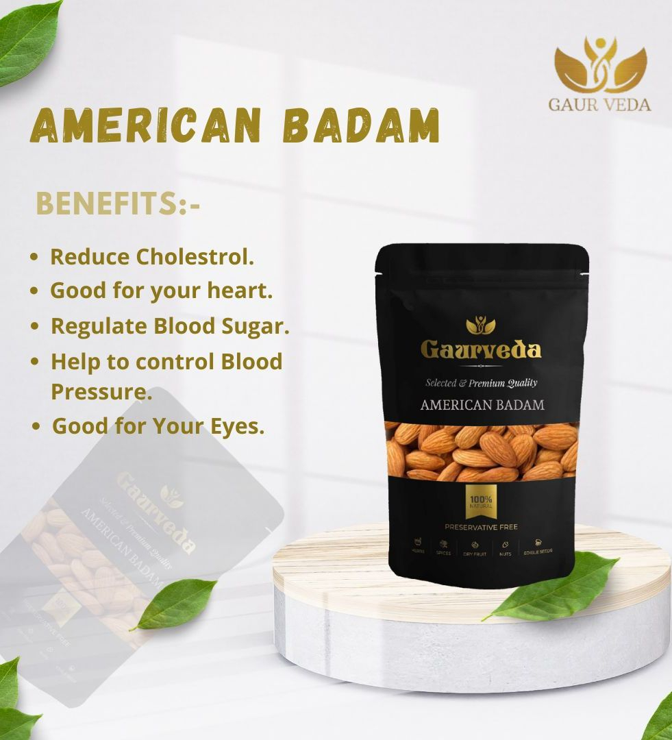 Gaurveda American Almonds & Cashew  Premium Quality Combo - Kaju Badam Pack of 50 Grams Each