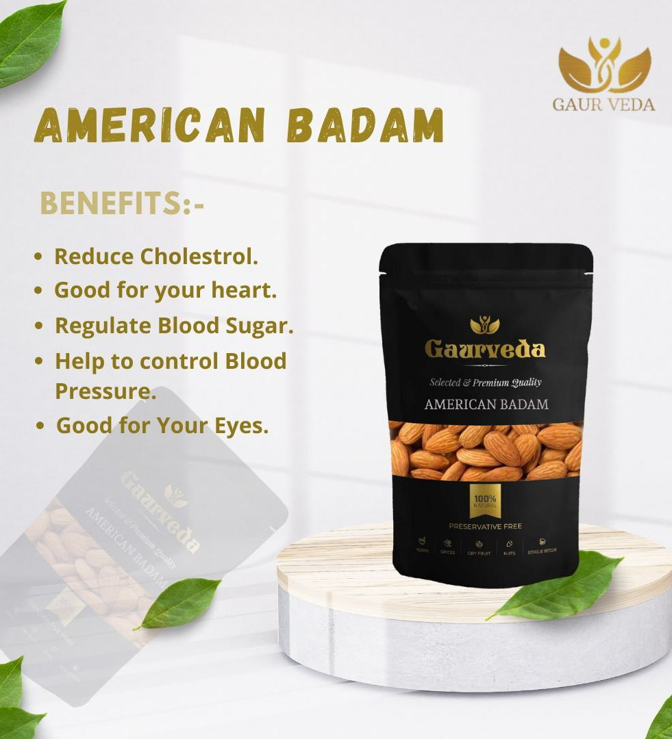 Gaurveda American Almonds & Kishmish Premium Quality Combo - Badam Saugi Pack of 50 Grams Each