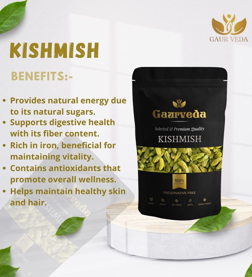 Gaurveda American Almonds & Kishmish Premium Quality Combo - Badam Saugi Pack of 50 Grams Each