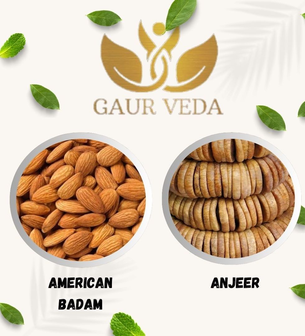 Gaurveda American Badam & Anjeer Premium Quality Combo - Almonds & Figs Pack of 50 Grams Each