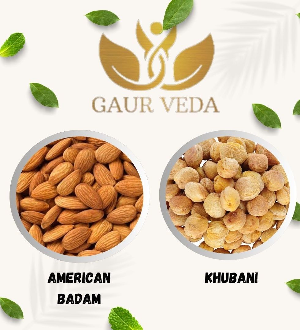 Gaurveda American Badam & Khubani Premium Quality Combo - Almonds & Apricot Pack of 50 Grams Each