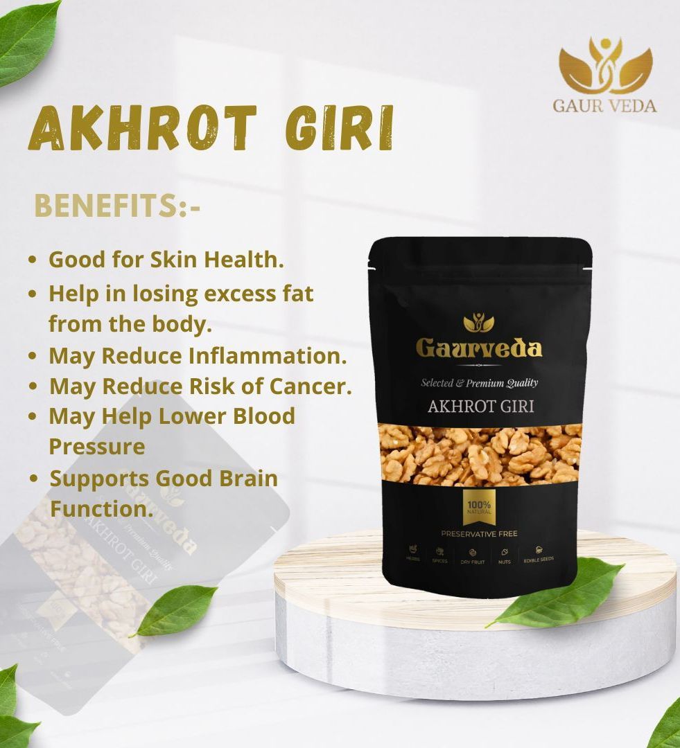 Gaurveda American Badam & Akhrot Giri Premium Quality Combo - Almonds & Walnuts Kernel Pack of 50 Grams Each