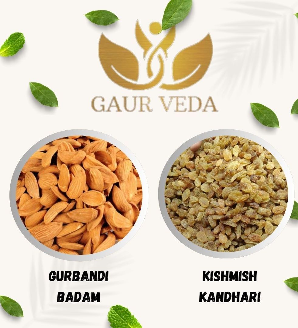 Gaurveda Gurbandi Badam & Kishmish Kandhari Premium Quality Combo - Almonds & Raisins Pack of 50 Grams Each