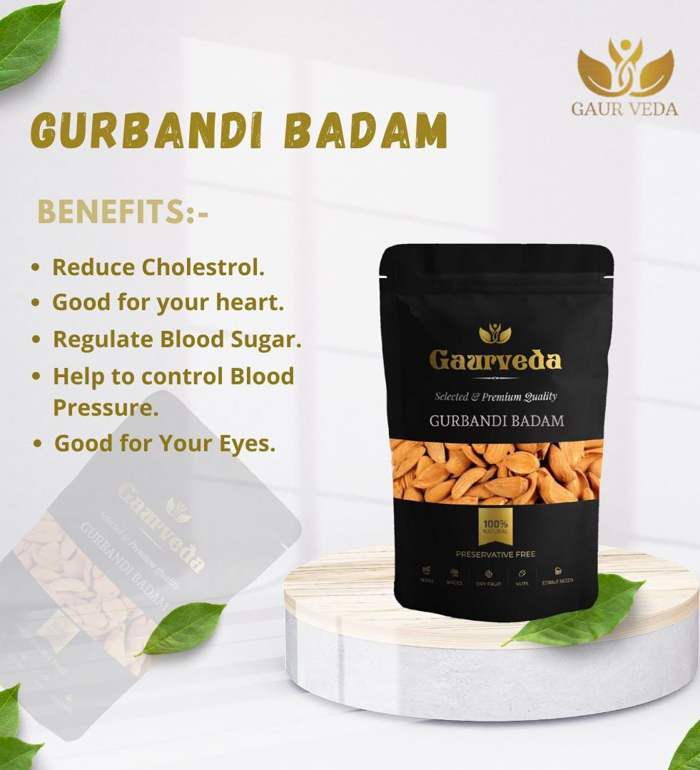 Gaurveda Gurbandi Badam & Kali Drakh Premium Quality Combo - Almonds & Black Raisins Pack of 50 Grams Each