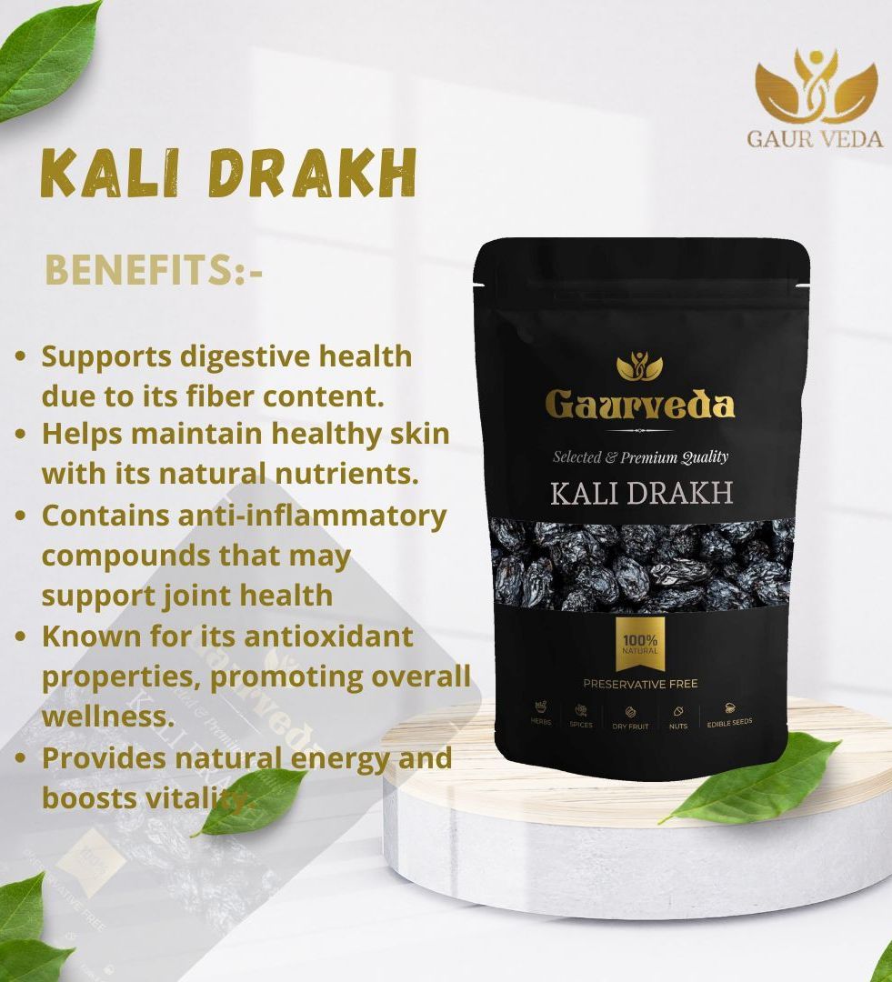 Gaurveda Gurbandi Badam & Kali Drakh Premium Quality Combo - Almonds & Black Raisins Pack of 50 Grams Each