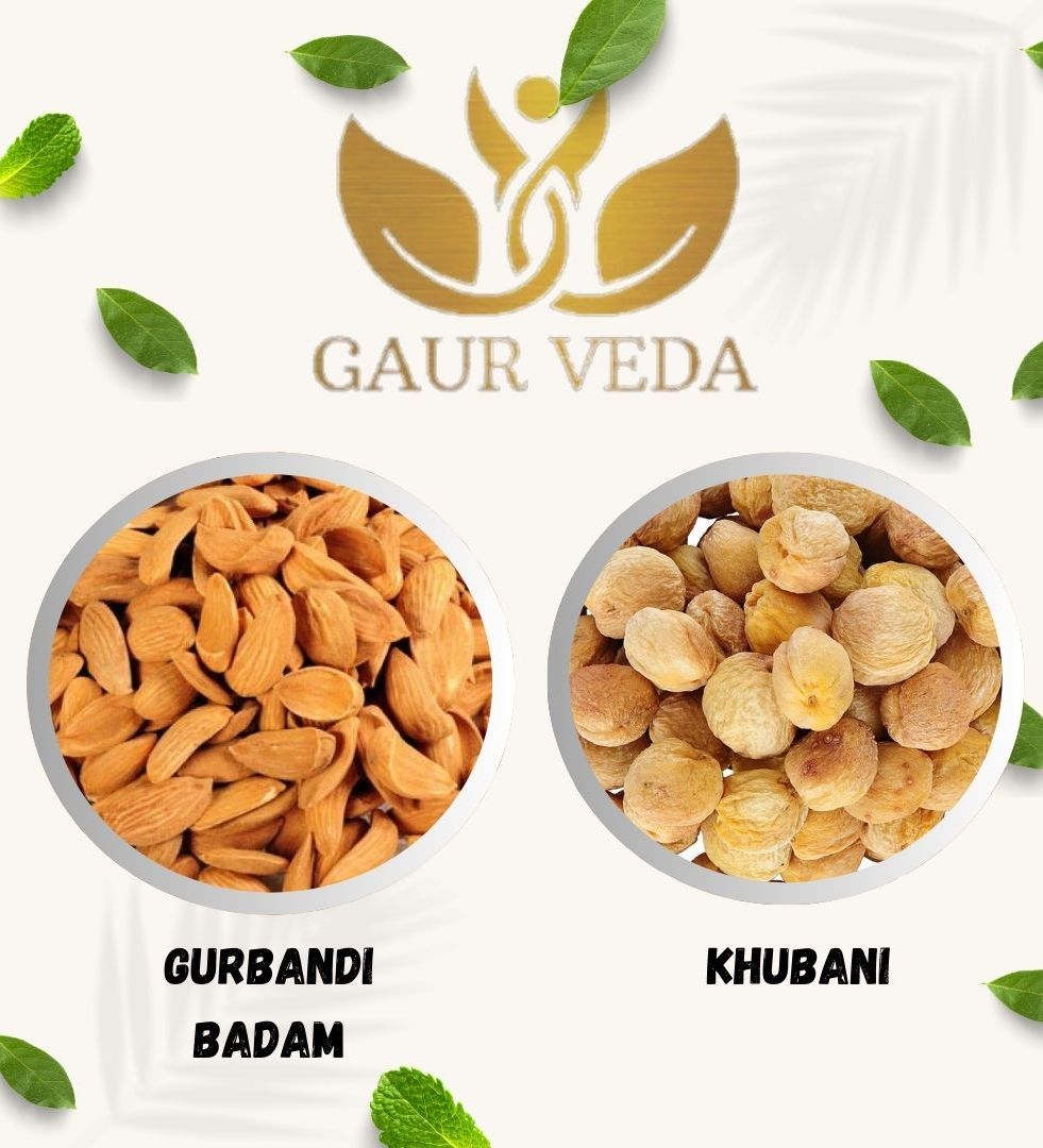 Gaurveda Gurbandi Badam & Khubani Premium Quality Combo - Almonds & Apricots Pack of 50 Grams Each