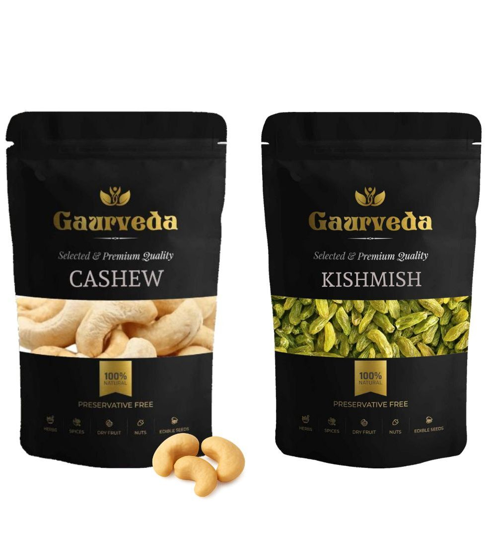Gaurveda Kaju & Kishmish Premium Quality Combo - Cashew & Raisins Pack of 50 Grams Each