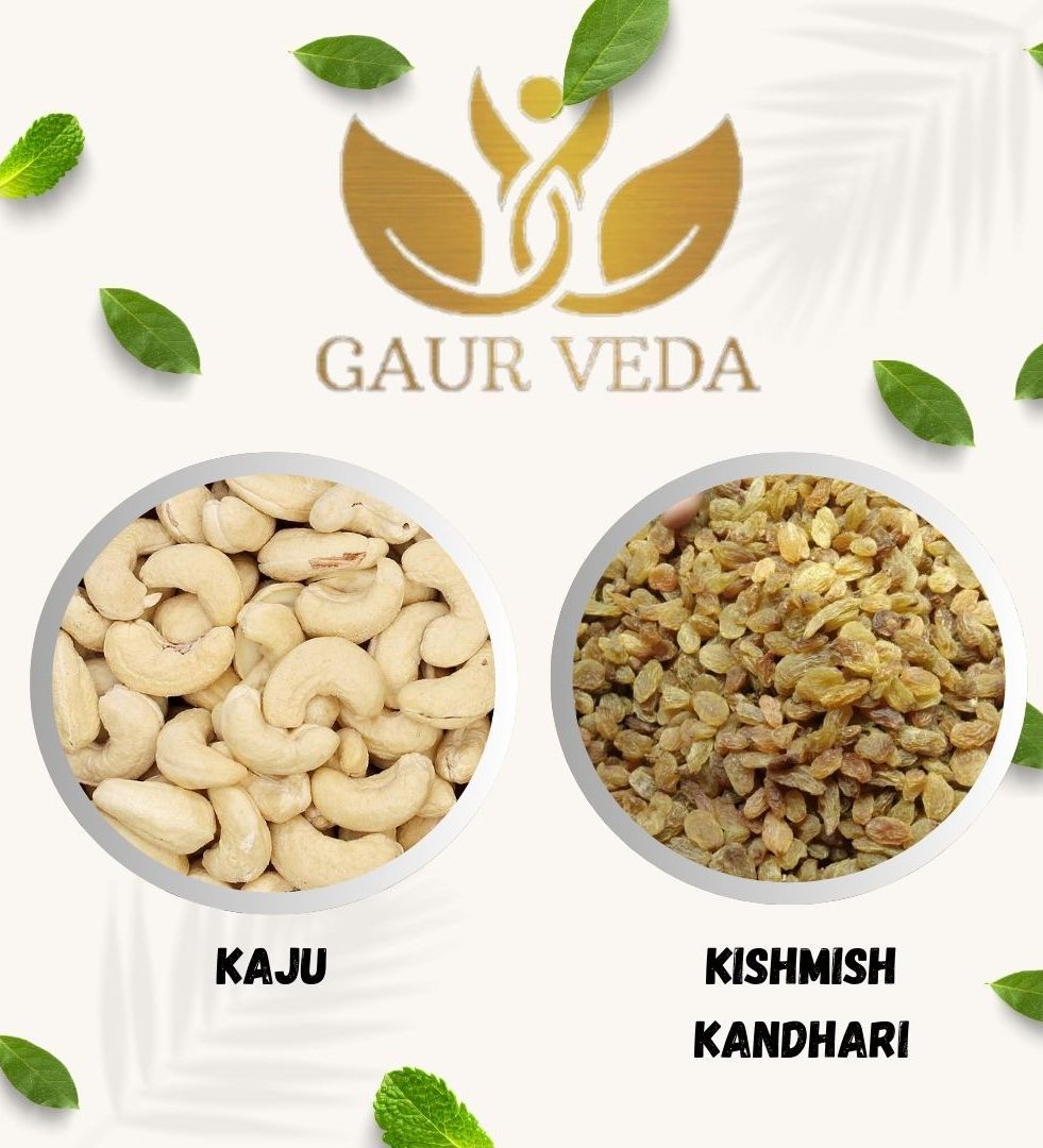 Gaurveda Kaju & Kishmish Kandhari Premium Quality Combo - Cashew & Raisins Pack of 50 Grams Each