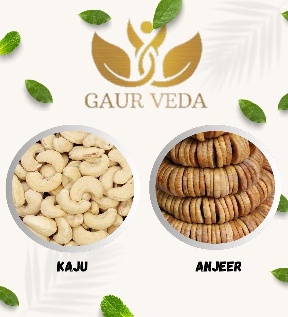 Gaurveda Kaju & Anjeer Premium Quality Combo - Pack Of Cashew & Figs 50 Grams Each