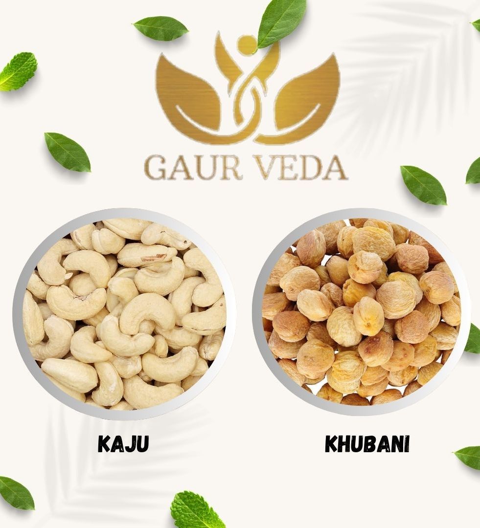Gaurveda Kaju & Khubani Premium Quality Combo - Cashew & Apricots Pack of 50 Grams Each