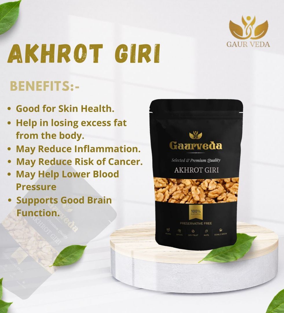Gaurveda Kaju & Akhrot Giri Premium Quality Combo - Cashew & Walnut Kernels Pack of 50 Grams Each