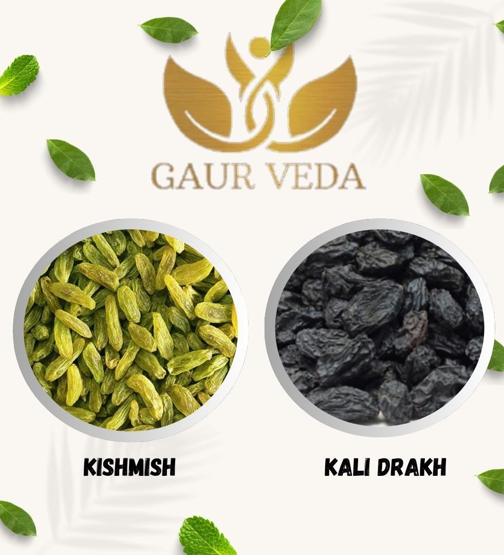 Gaurveda kishmish & Kali Drakh Premium Quality Combo - Raisnis Duo Pack of 50 Grams Each