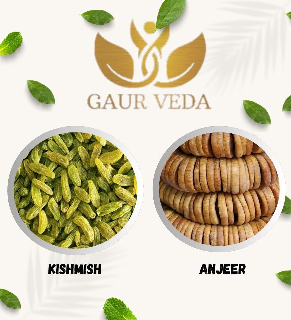 Gaurveda kishmish & Anjeer Premium Quality Combo - Raisnis & Figs Pack of 50 Grams Each