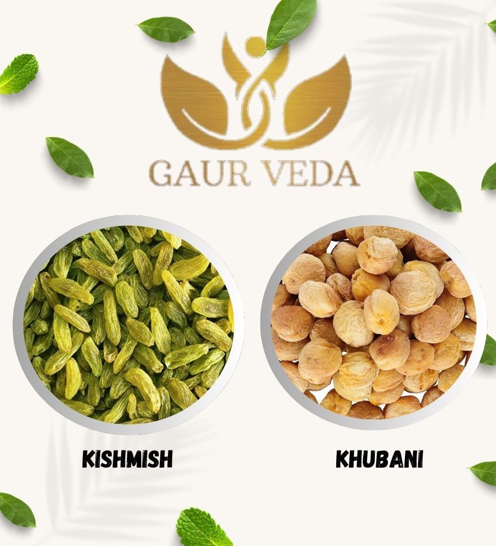 Gaurveda Kishmish & Khubani Premium Quality Combo - Raisnis & Apricots Pack of 50 Grams Each