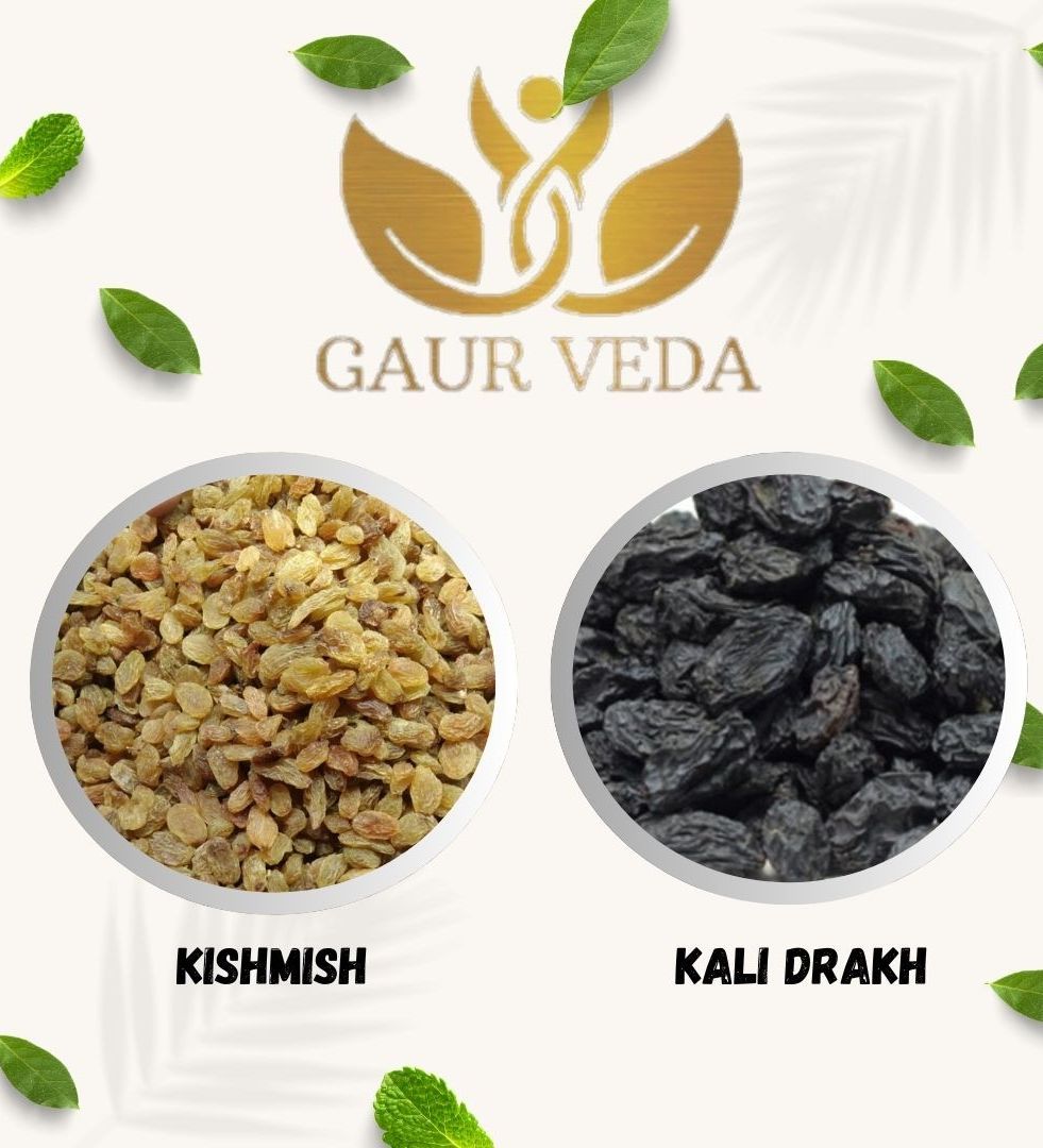 Gaurveda Kishmish Kandhari & Kali Drakh Premium Quality Combo - Raisnis Duo Pack of 50 Grams Each