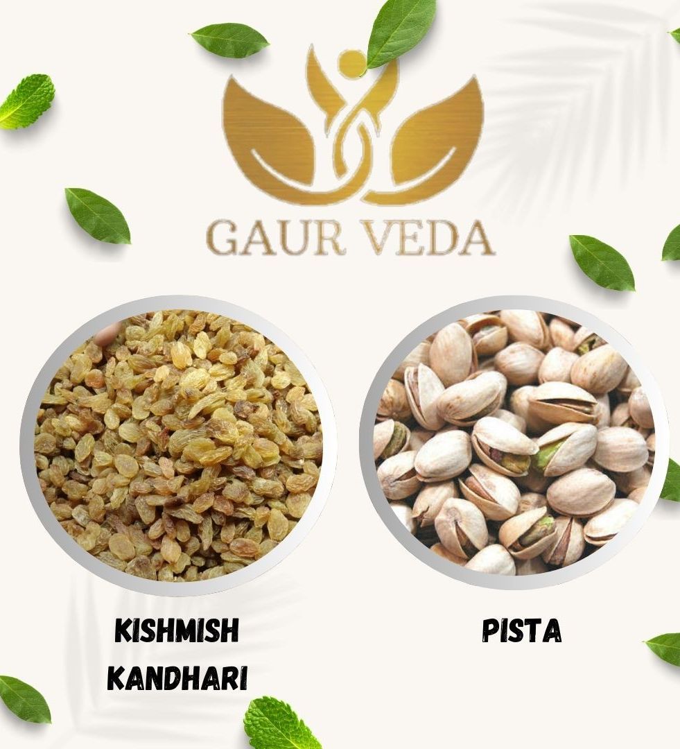 Gaurveda Kishmish Kandhari & Pista Premium Quality Combo - Raisnis & Pistachio Pack of 50 Grams Each