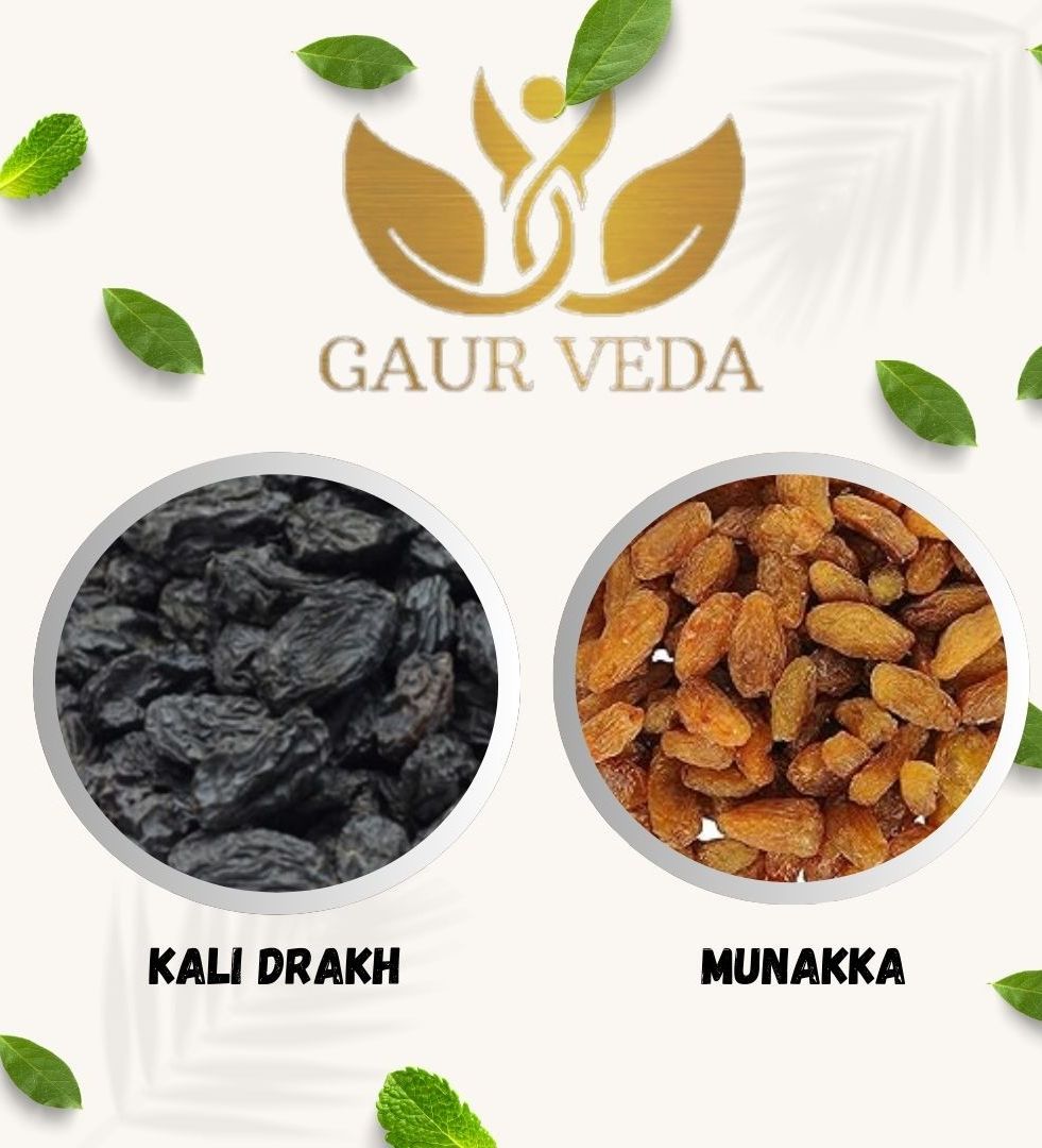Gaurveda Kali Drakh & Munakka Premium Quality Combo - Black Raisin & Munakka Pack of 50 Grams Each