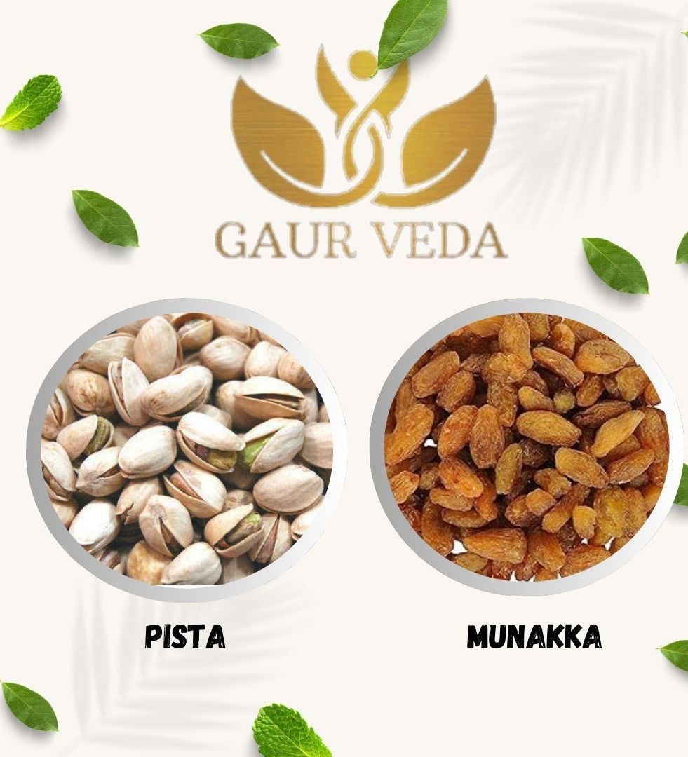 Gaurveda Pista & Munakka Premium Quality Combo - Pistachio & Munakka Pack of 50 Grams Each