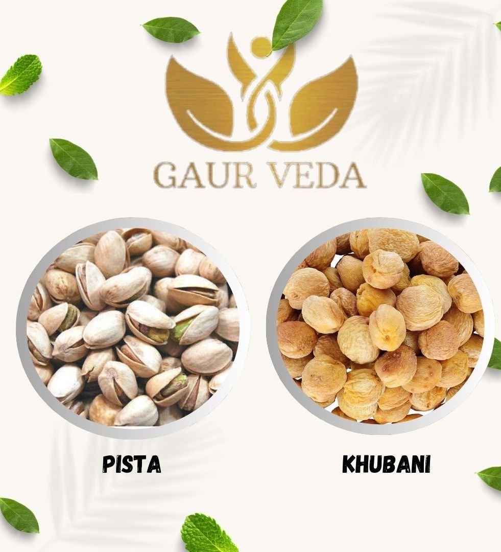 Gaurveda Pista & Khubani Premium Quality Combo - Pistachio & Apricots Pack of 50 Grams Each
