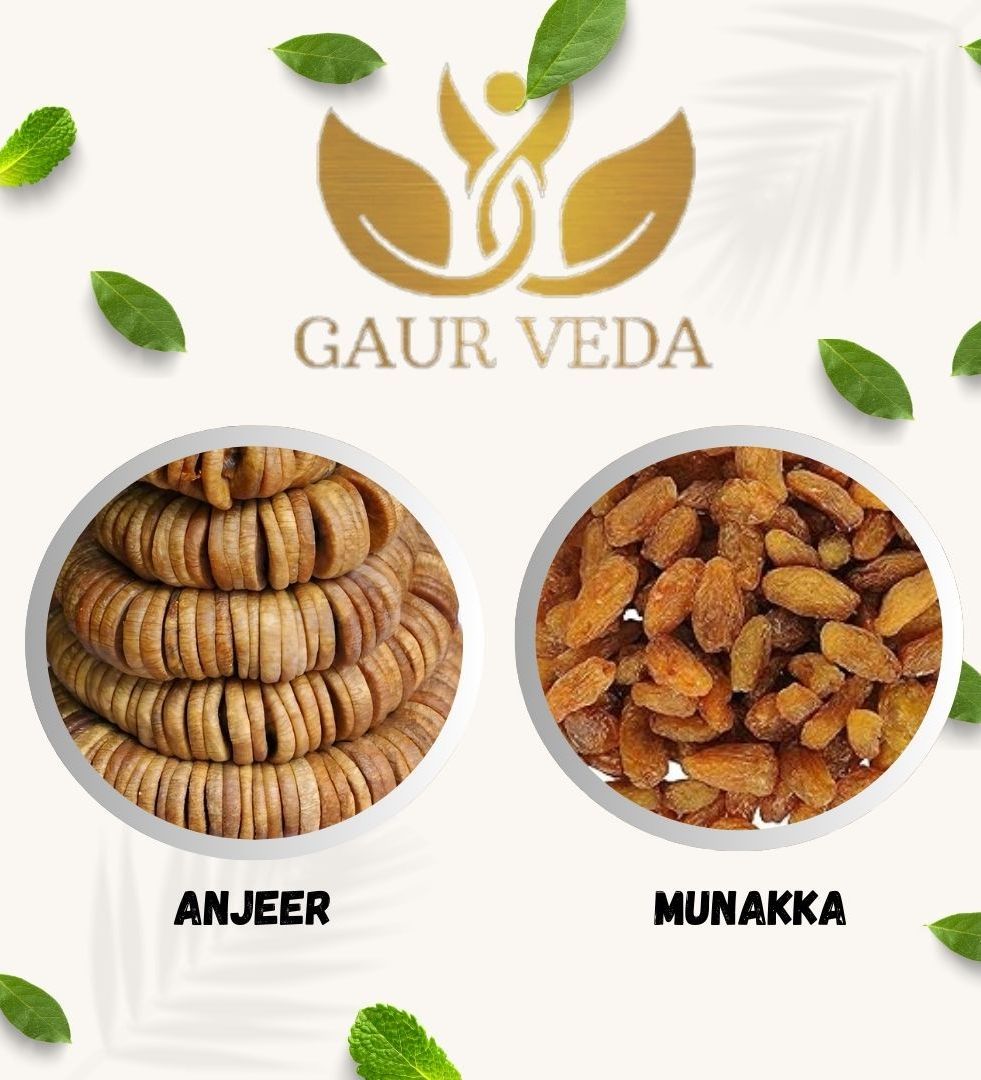 Gaurveda Anjeer & Munakka Premium Quality Combo - Figs & Munakka Pack of 50 Grams Each