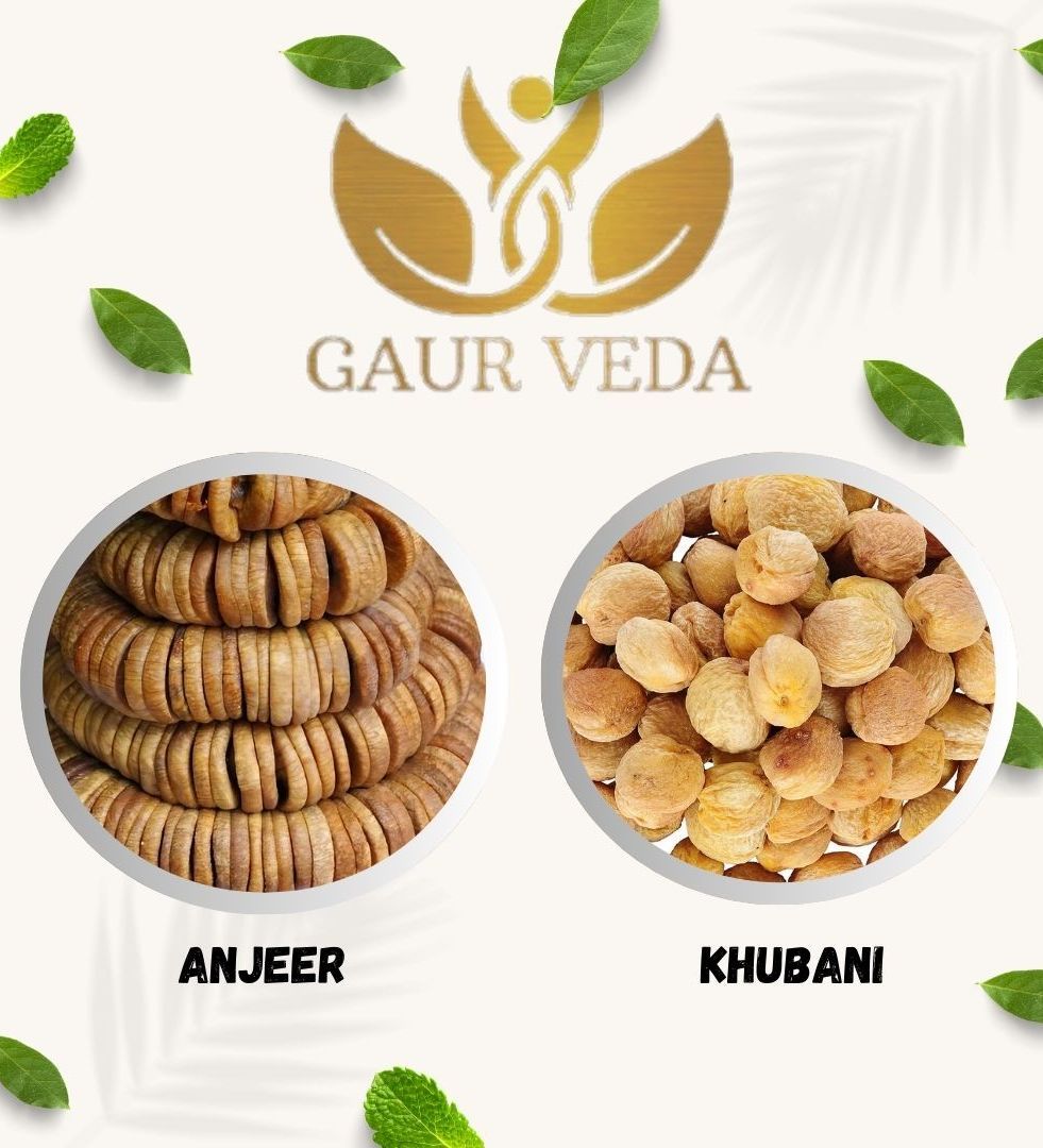 Gaurveda Anjeer & Khubani Premium Quality Combo - Figs & Apricots Pack of 50 Grams Each