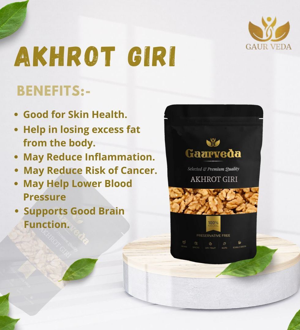 Gaurveda Anjeer & Akhrot Giri Premium Quality Combo - Figs & Walnuts Kernel Pack of 50 Grams Each