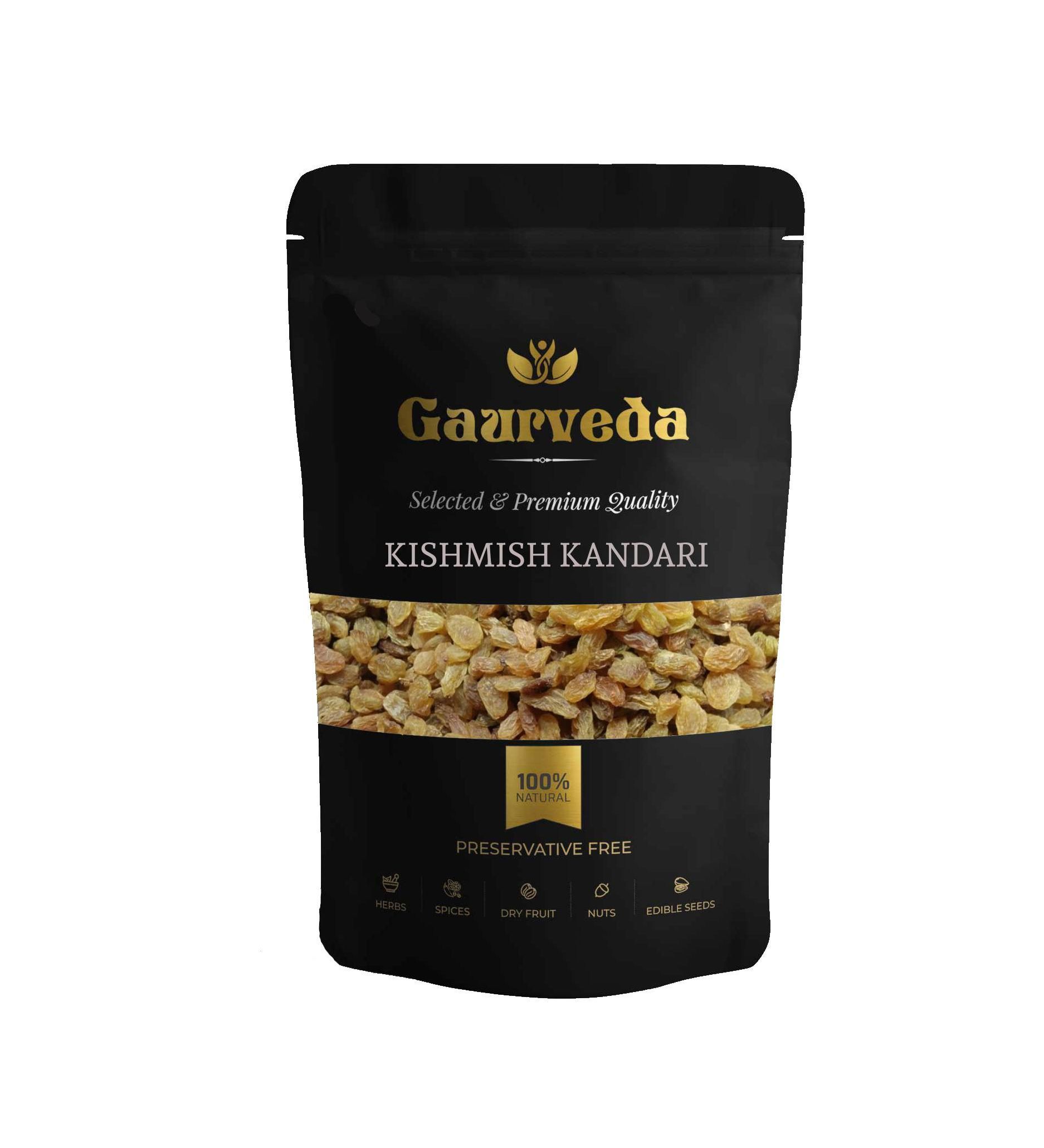Gaurveda Kishmish Kandhari - Premium Quality Raisin Almonds 50 Grams