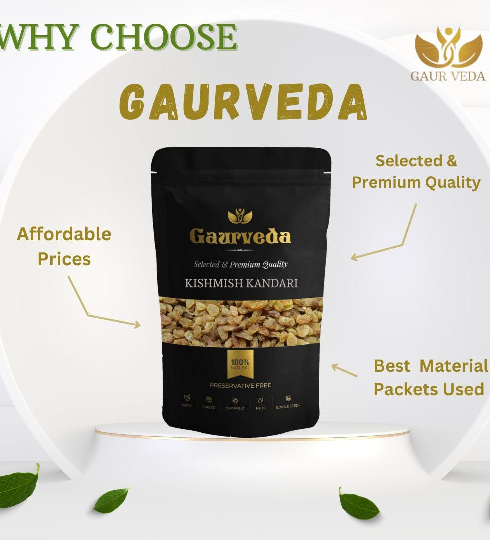 Gaurveda Kishmish Kandhari - Premium Quality Raisin Almonds 50 Grams
