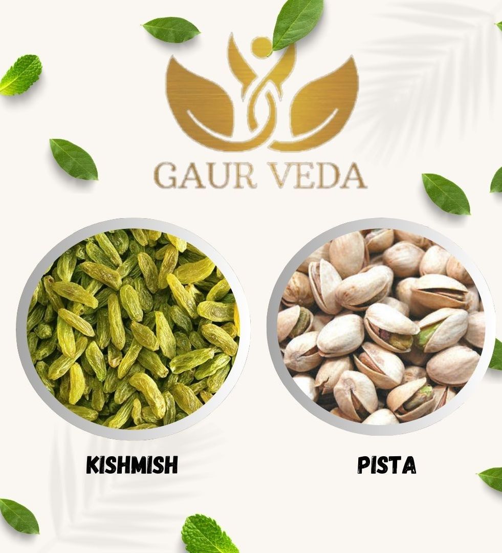 Gaurveda 10 Types Dry Fruits - American Badam ,Gurbandi Badam , Kishmish , Kishmish Kandhari , Kaju , Pista , Anjeer , Munakka , Khubani & Akhrot Giri - Perfect Gift for All Occasion -  50 Grams Each