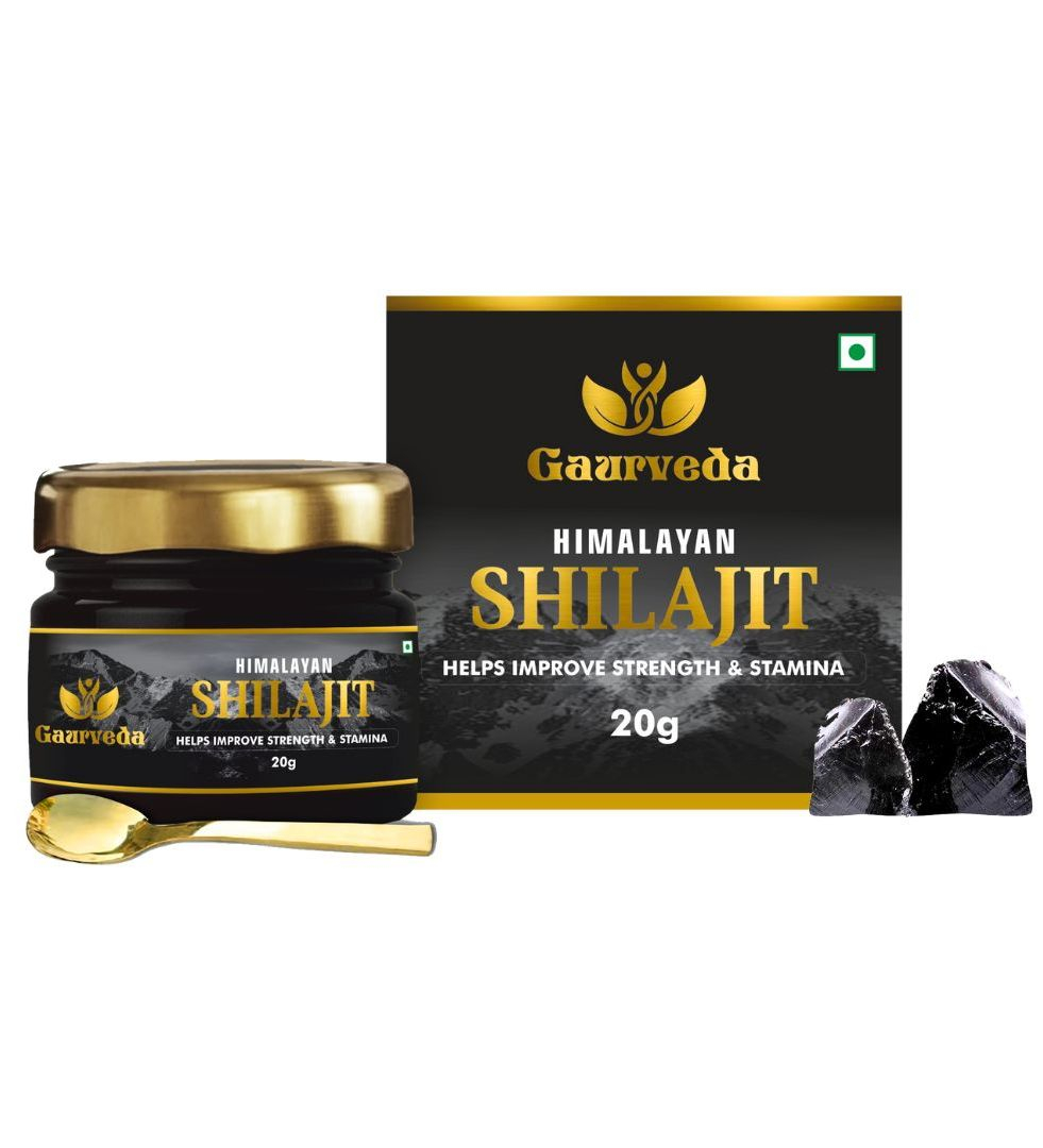 GAURVEDA Himalayan Shilajit/Shilajeet Resin, 20g - Performance Booster For Endurance and Stamina - Pack Of 1