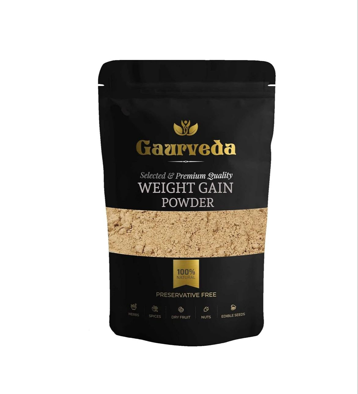 GAURVEDA Weight Gain Powder | With Safed Musli, Vidharikand, Behman Safed and 4 More Herbs | Healthy Lifestyle | Ayurvedic Weight Gainer | Natural (300 Grams Pack)