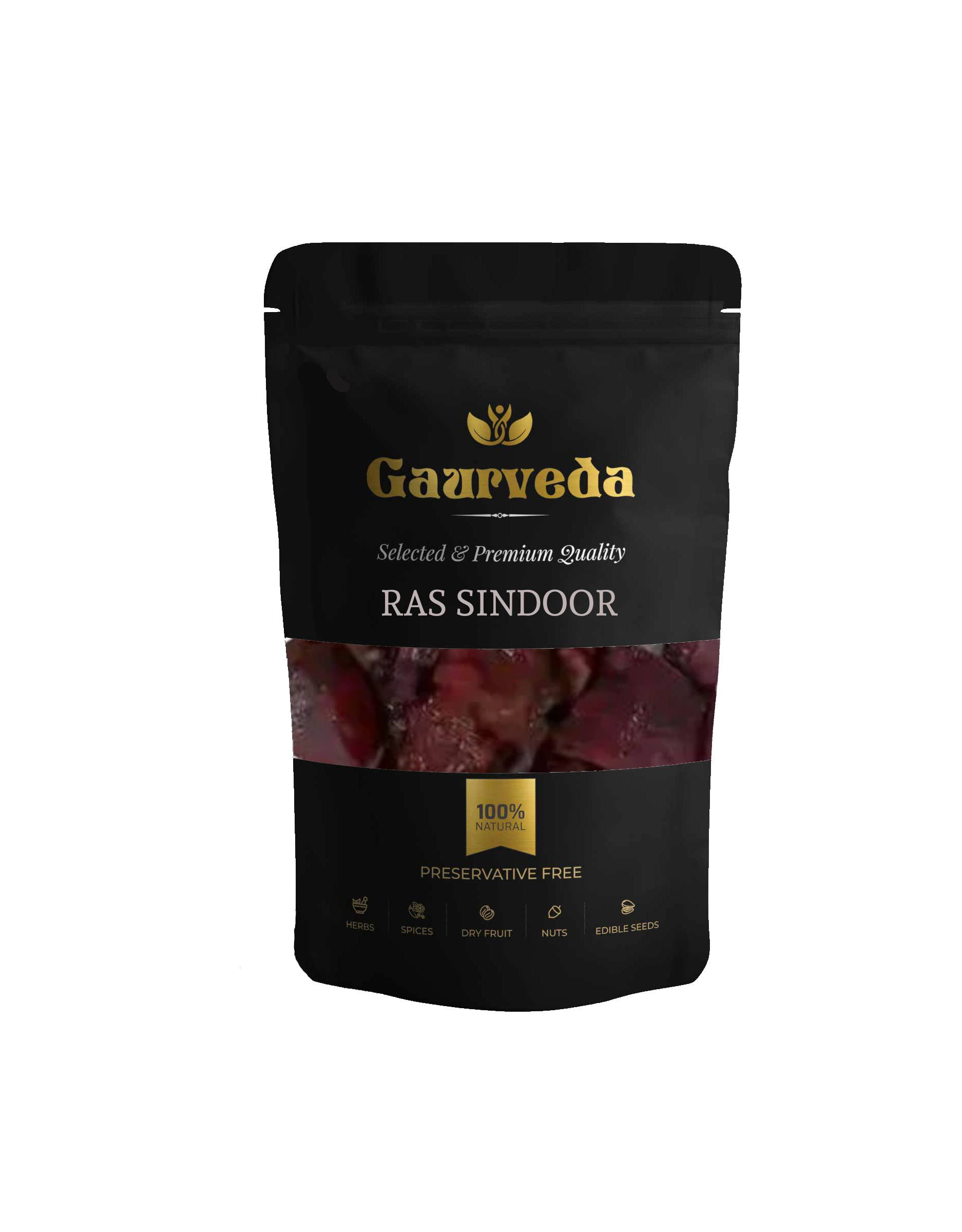 GAURVEDA Ras sindoor 100% Natural & Pure | Traditional Ayurvedic Herb/Seed/Powder | Supports Wellness & Daily Health | Ideal for Herbal Remedies, 10 Grams