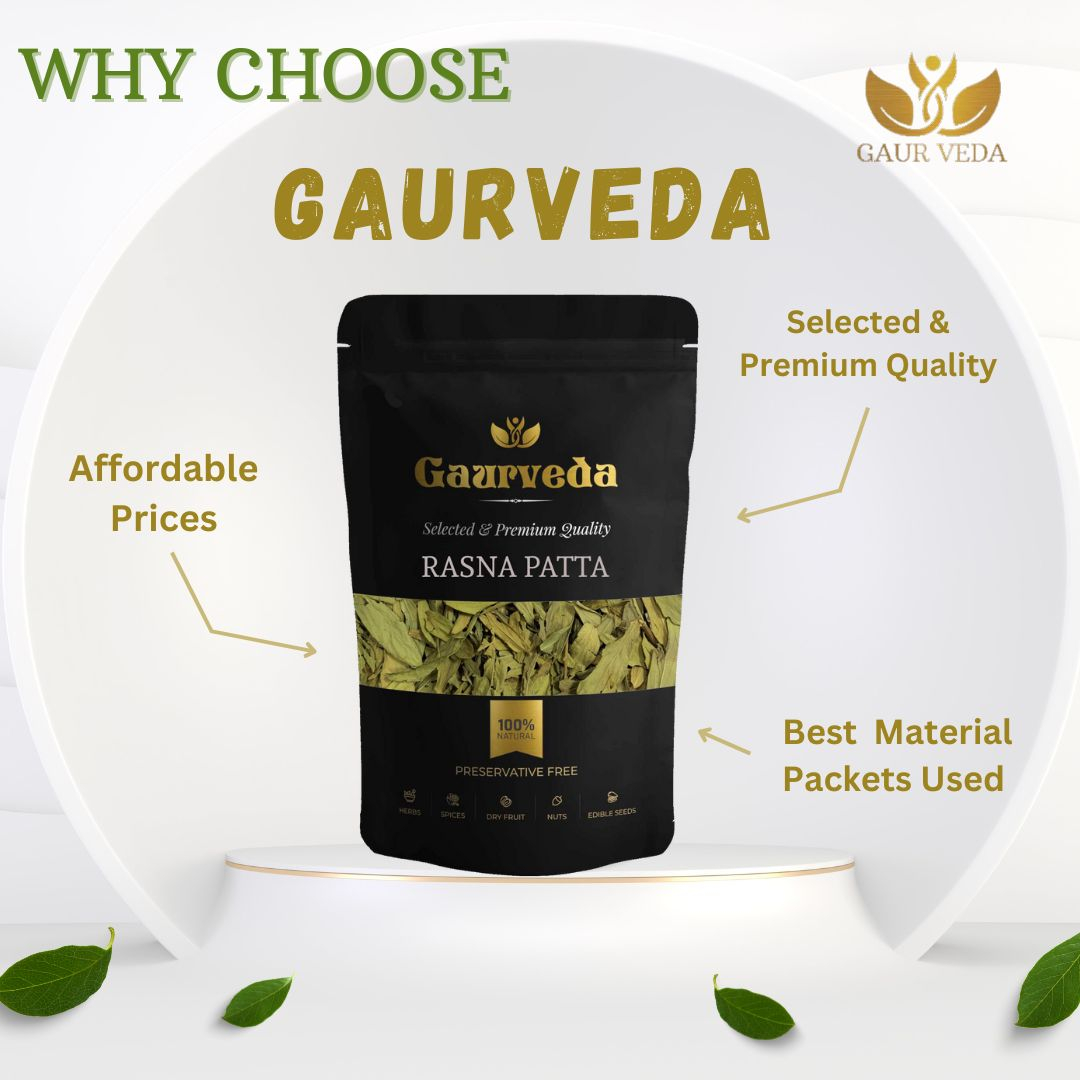 GAURVEDA Rasna patta 100% Natural & Pure | Traditional Ayurvedic Herb/Seed/Powder | Supports Wellness & Daily Health | Ideal for Herbal Remedies, 100 Grams