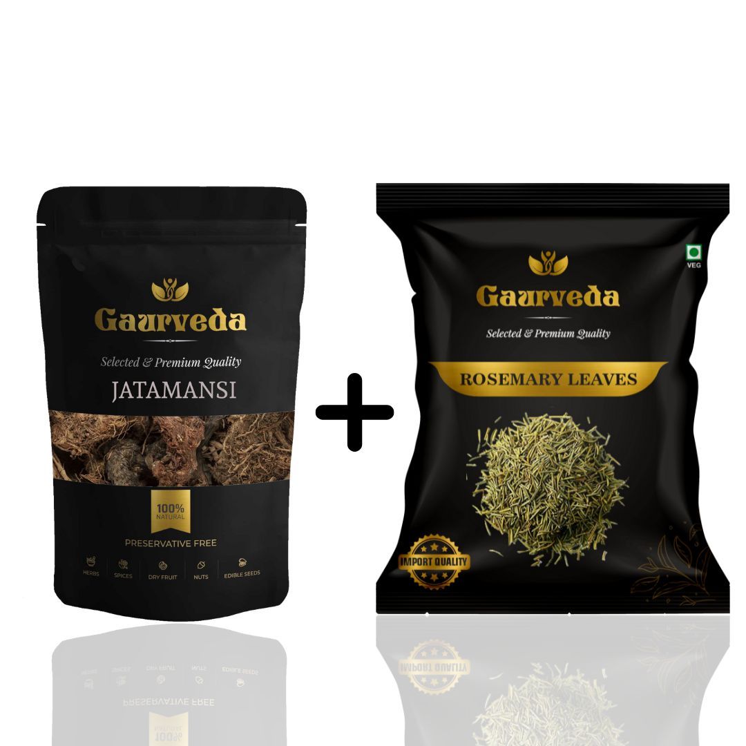 Gaurveda Rosemary and Jatamansi Root Combo, 100 Grams Each, Improves Hair Health, Pure & Natural